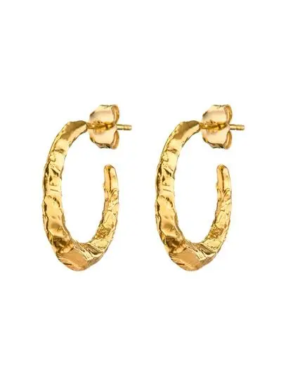 18K Gold Vermeil Torc Hoop Earrings